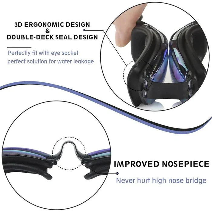 Swimming Goggles with Anti-Fog & UV Protection - Wearables - alternate view for triathlon