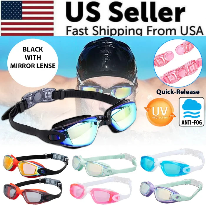 Black with Mirrored Lenses