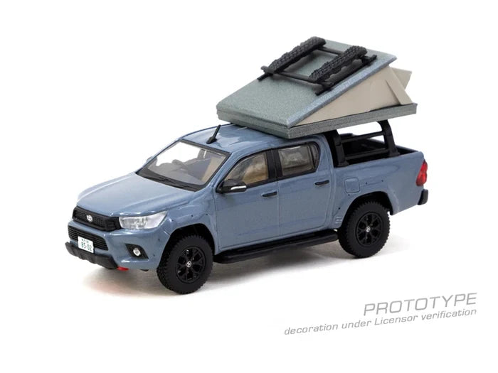 Tarmac Works 1:64 Hilux Grey Bring camping tents Diecast Model Car