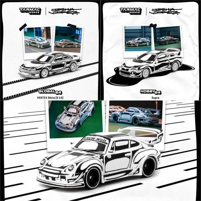 Tarmac Works 1:64 W14 / RWB993 Supra S14 / Carrera RS Die-Cast Car Model Miniature Gifts