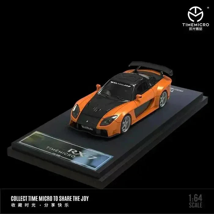 Time Micro 1:64 RX-7 Veilside FNF Orange Diecast Model Car