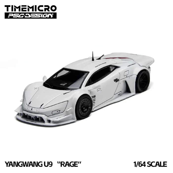 Time Micro x PSC DESIGN 1:64 YANGWANG U9 "RAGE* White / Black Diecast Model Car