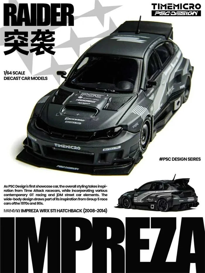 TimeMicro × PSC DESIGN 1:64 Impreza RAIDER Die-Cast Car Model Miniature Gifts