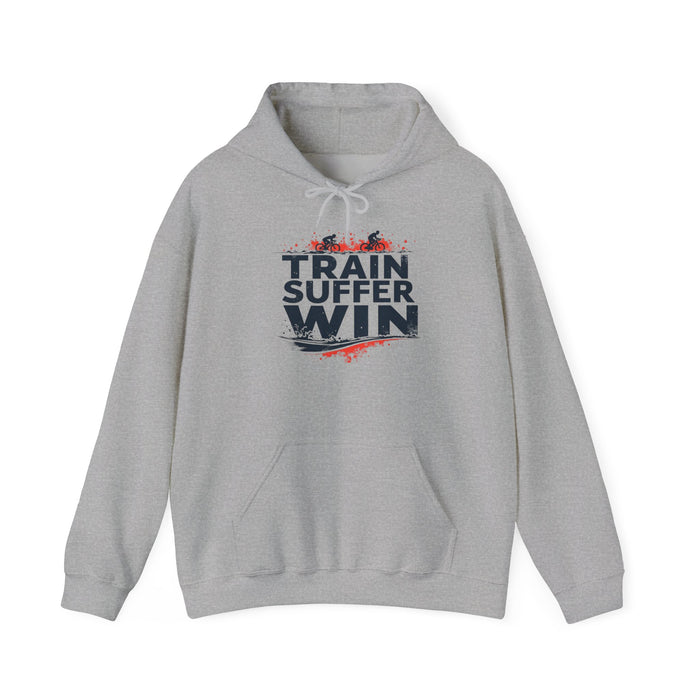 Train Suffer Win Triathlon Performance Hoodie - detail view