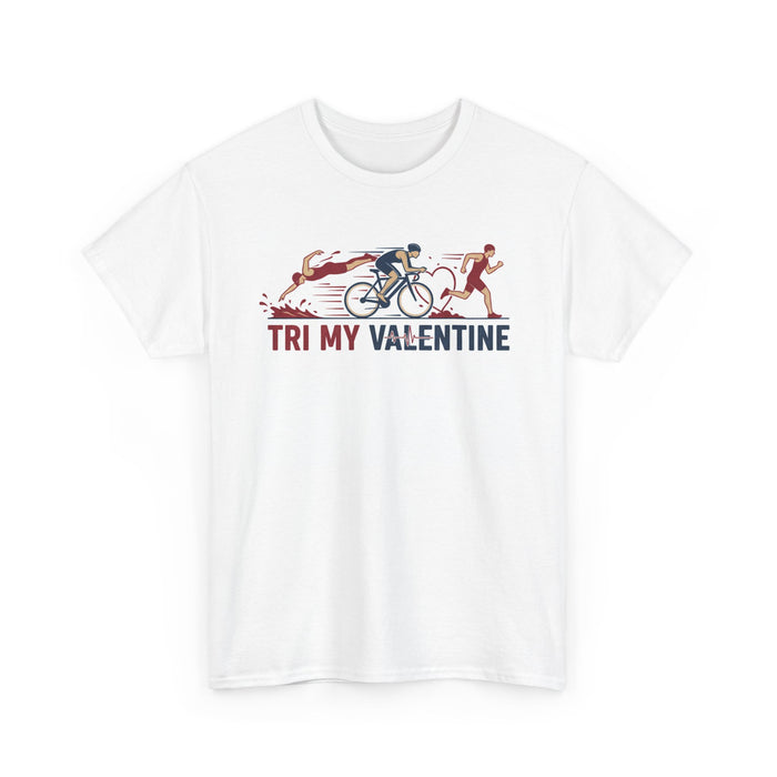 Tri My Valentine Triathlon T-Shirt - detail view