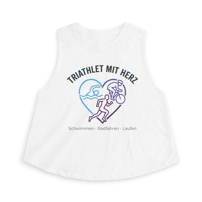 Triathlet mit Herz Crop Top – Schwimmen • Radfahren • Laufen Women's