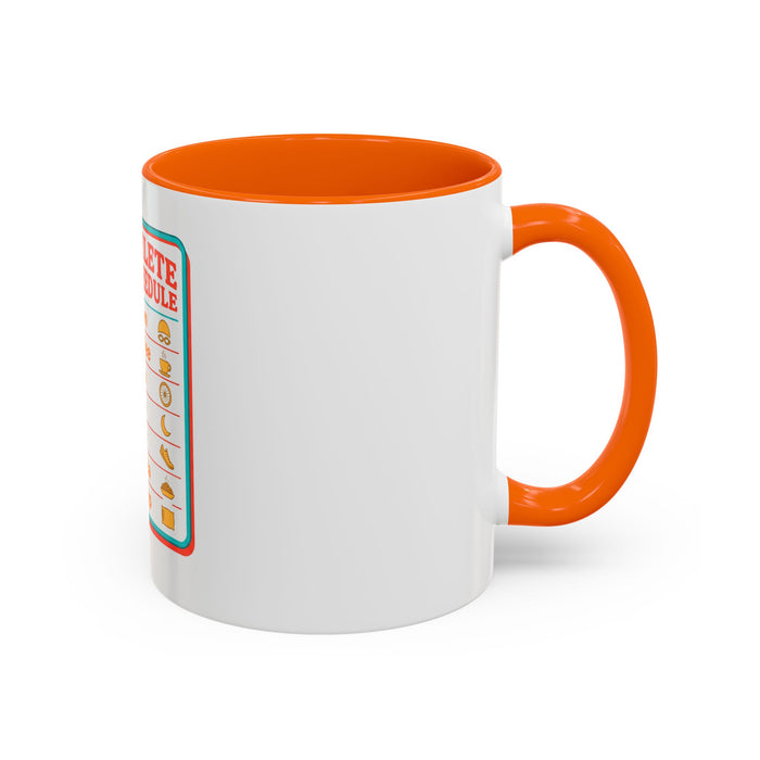 Triathlete Daily Schedule Accent Coffee Mug – Swim, Coffee, Bike, Run Routine