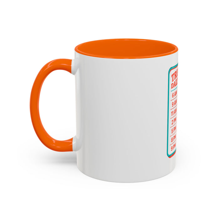 Triathlete Daily Schedule Accent Coffee Mug – Swim, Coffee, Bike, Run Routine