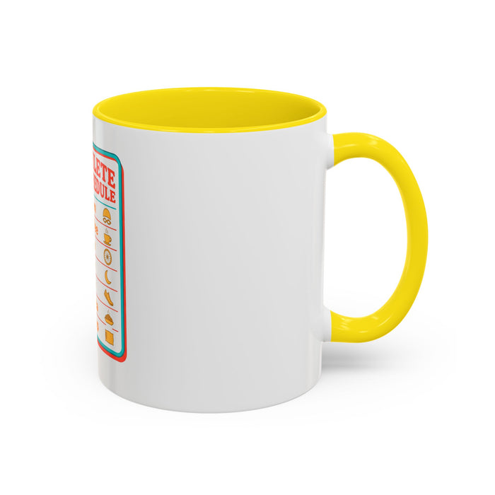 Triathlete Daily Schedule Accent Coffee Mug – Swim, Coffee, Bike, Run Routine