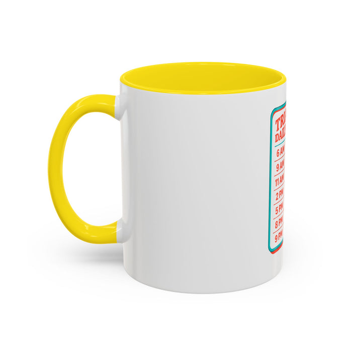 Triathlete Daily Schedule Accent Coffee Mug – Swim, Coffee, Bike, Run Routine