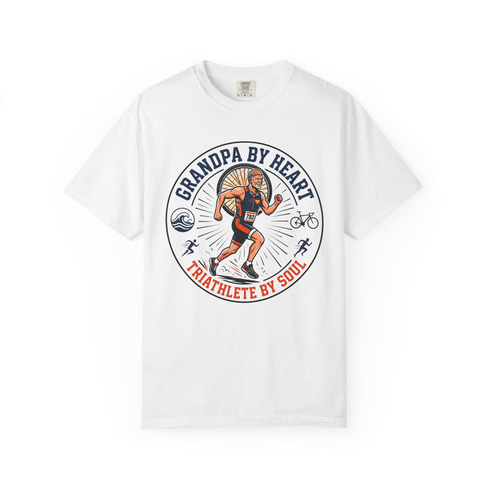 Triathlete Grandpa T-Shirt — "Grandpa By Heart, Triathlete By Soul"
