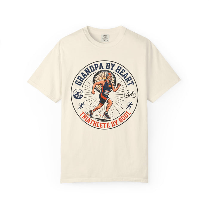 Triathlete Grandpa T-Shirt — "Grandpa By Heart, Triathlete By Soul"