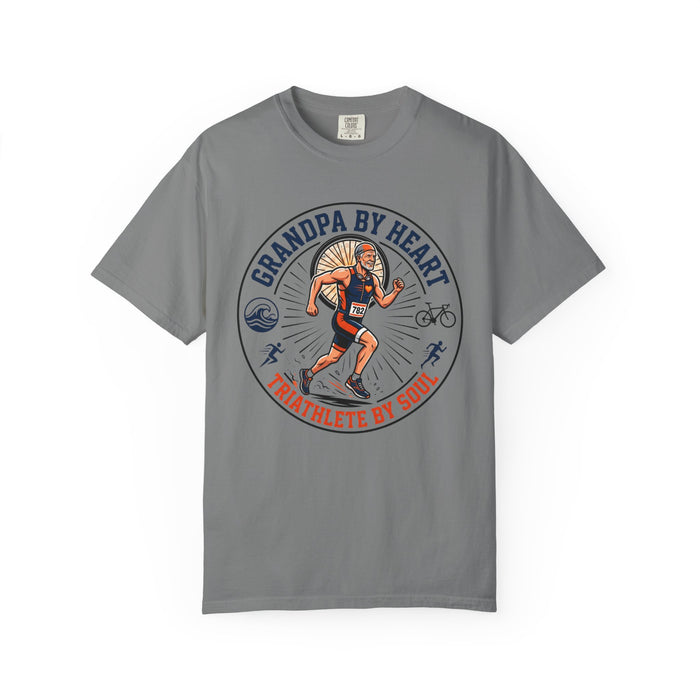 Triathlete Grandpa T-Shirt — "Grandpa By Heart, Triathlete By Soul"