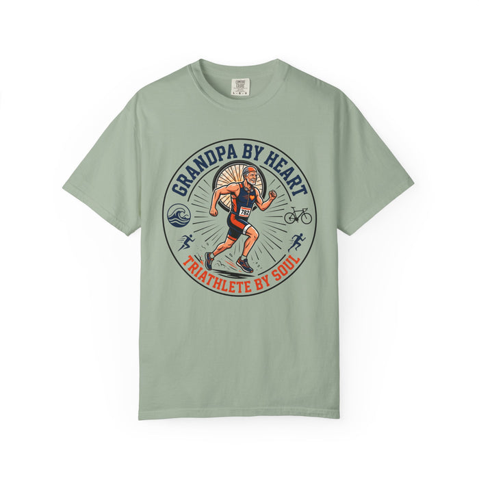 Triathlete Grandpa T-Shirt — "Grandpa By Heart, Triathlete By Soul"