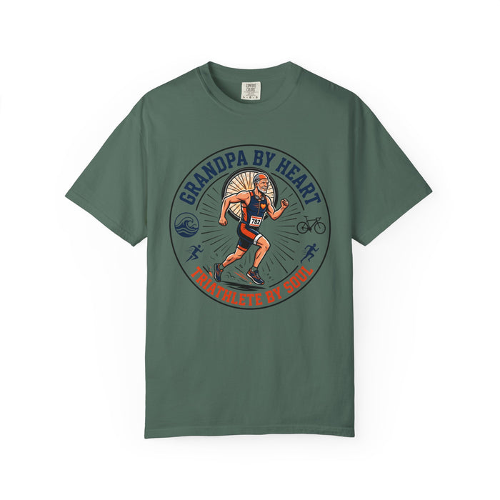 Triathlete Grandpa T-Shirt — "Grandpa By Heart, Triathlete By Soul"