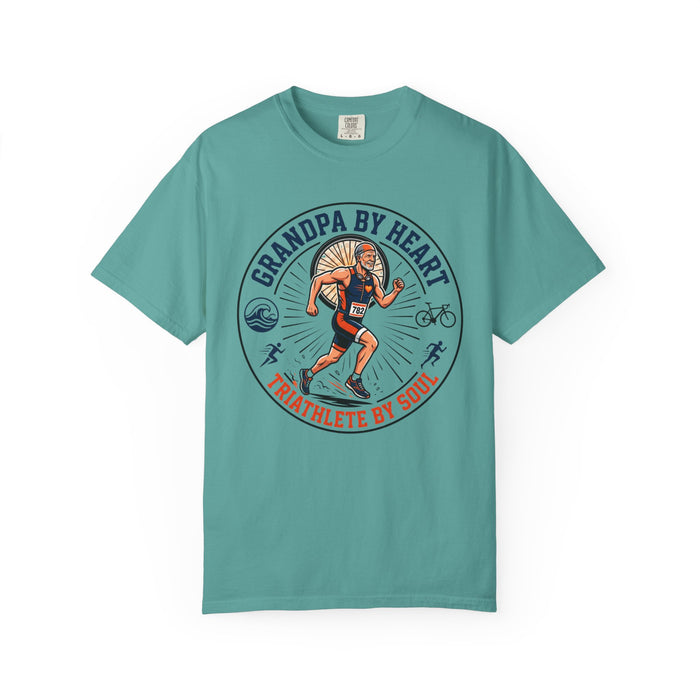 Triathlete Grandpa T-Shirt — "Grandpa By Heart, Triathlete By Soul"