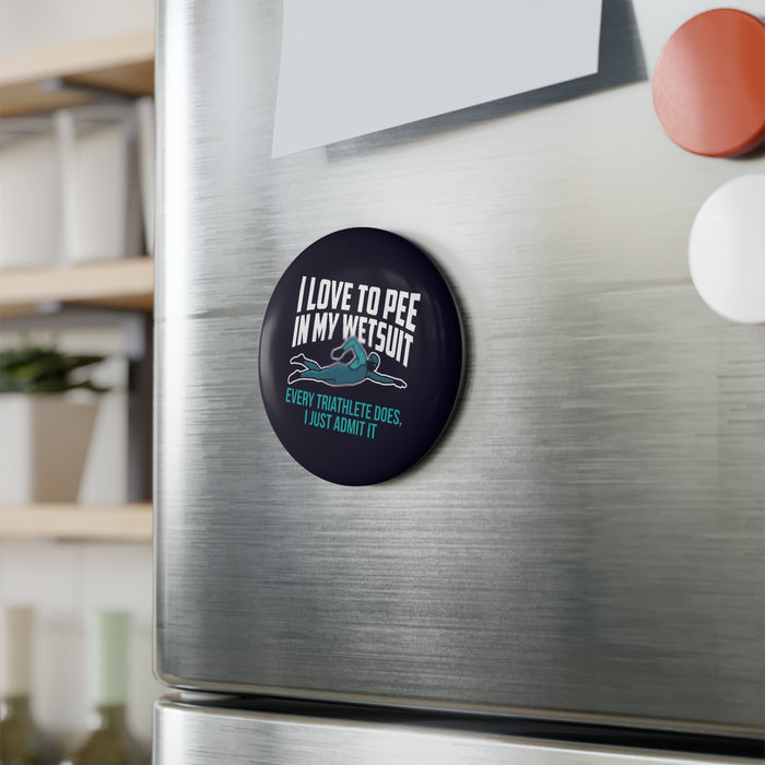Triathlete Magnet – “I Love to Pee in My Wetsuit” Funny Swim Trainer