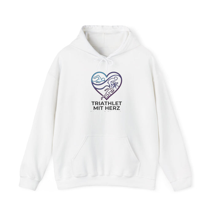 Triathlete Mit Herz Hoodie — Heart Triathlon Design for Runners, Swimmers & Cyclists