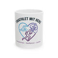 Triathlete Mug — "Triathlet mit Herz" Ceramic Coffee Cup (Swimming •