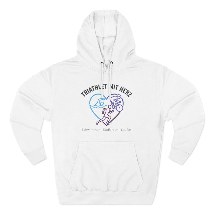 Triathlete With Heart Hoodie — Triathlon Swim Bike Run Pullover