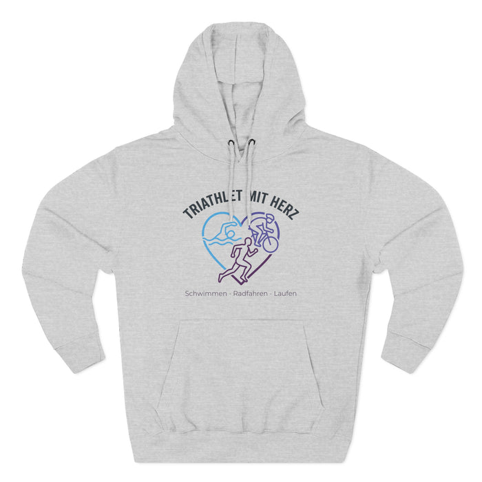 Triathlete With Heart Hoodie — Triathlon Swim Bike Run Pullover