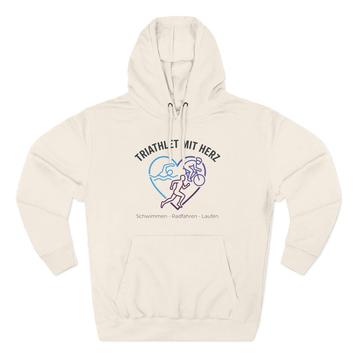 Triathlete With Heart Hoodie — Triathlon Swim Bike Run Pullover