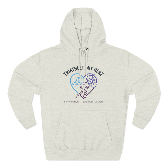 Triathlete With Heart Hoodie — Triathlon Swim Bike Run Pullover