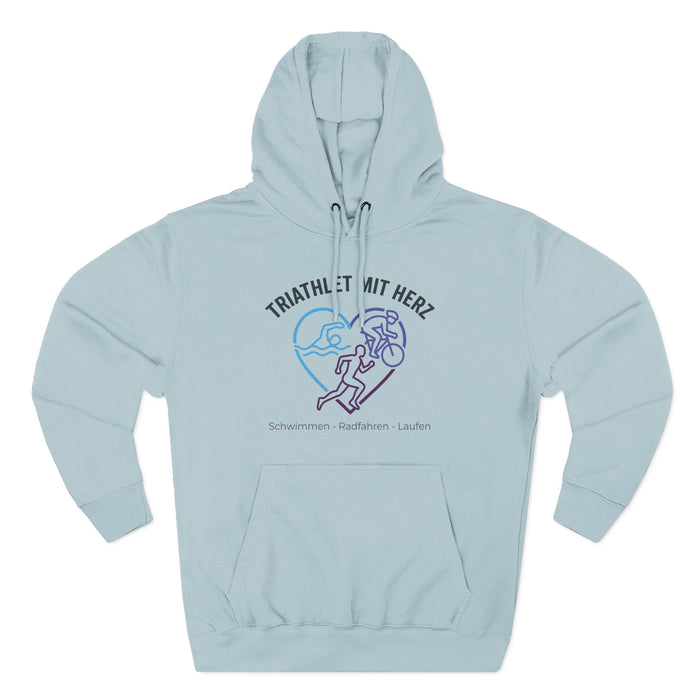 Triathlete With Heart Hoodie — Triathlon Swim Bike Run Pullover