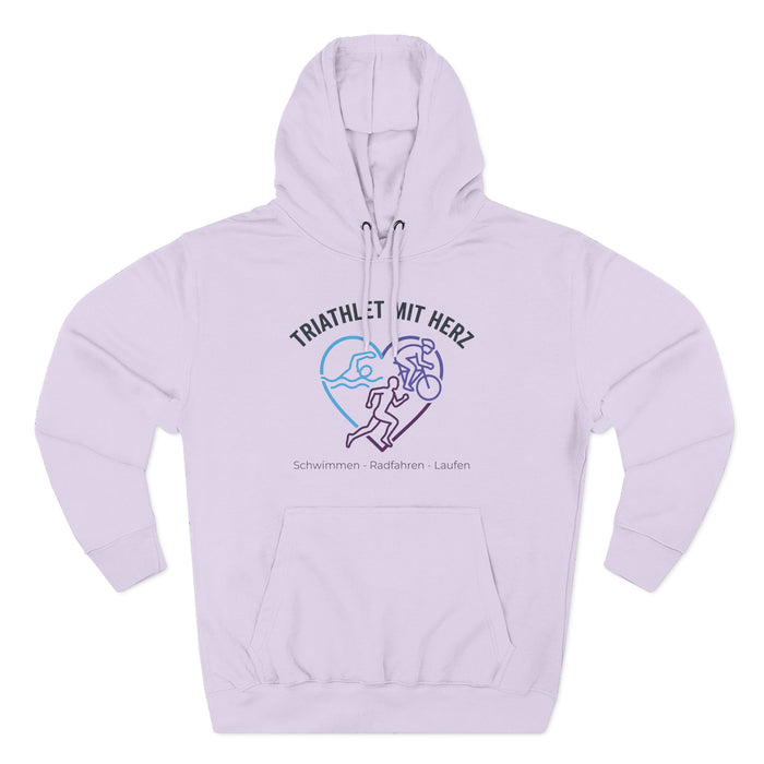 Triathlete With Heart Hoodie — Triathlon Swim Bike Run Pullover