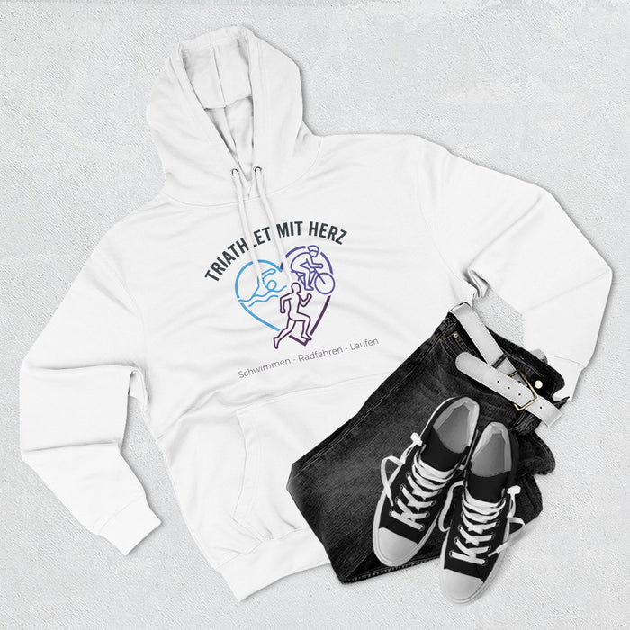 Triathlete With Heart Hoodie — Triathlon Swim Bike Run Pullover