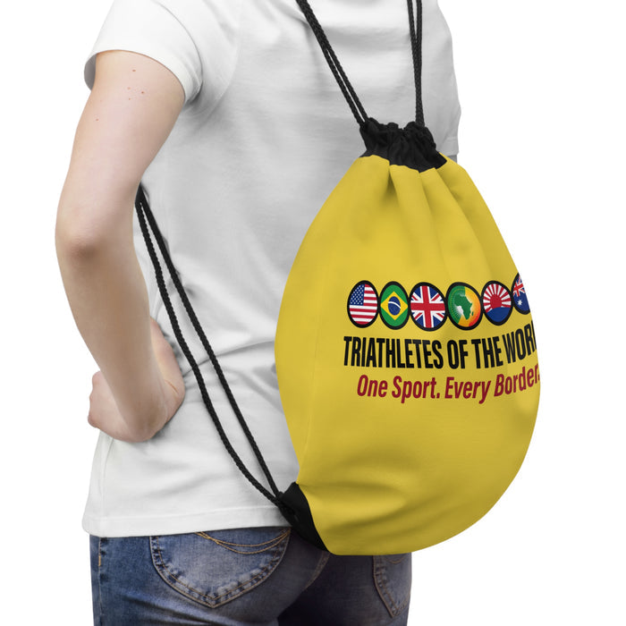 Triathletes of the World Drawstring Bag — "One Sport, Every Border" Athletic Gym Sack