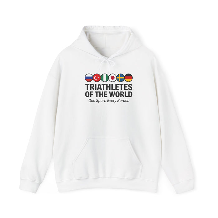 Triathletes of the World Hoodie — "One Sport, Every Border" Athletic Hoodie