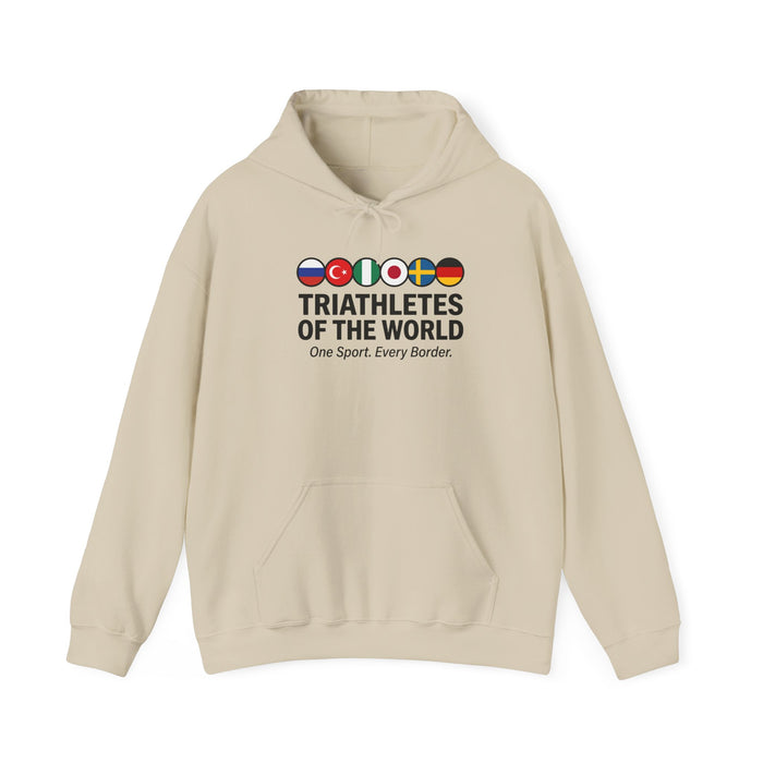 Triathletes of the World Hoodie — "One Sport, Every Border" Athletic Hoodie