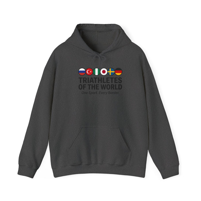 Triathletes of the World Hoodie — "One Sport, Every Border" Athletic Hoodie