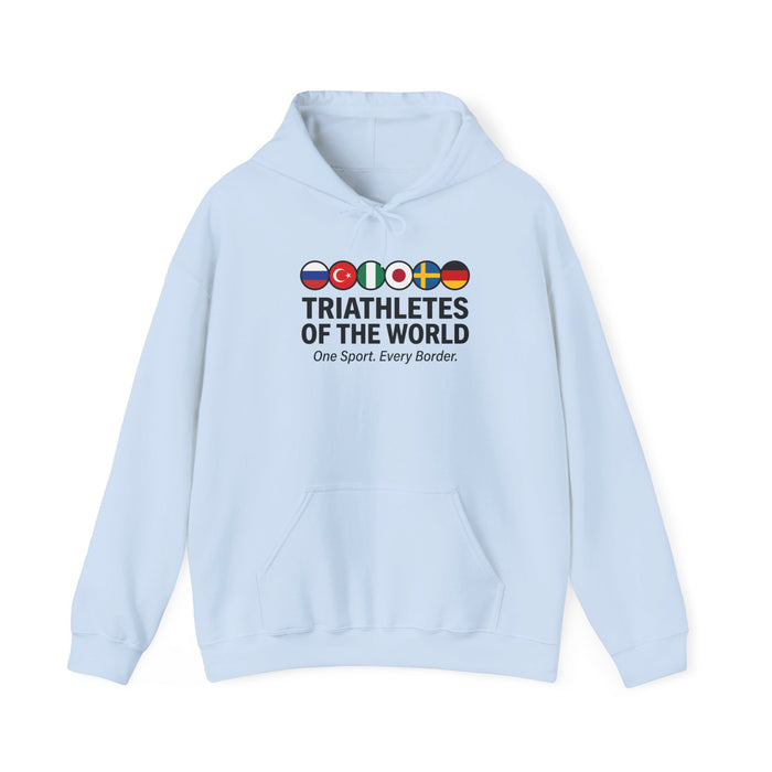 Triathletes of the World Hoodie — "One Sport, Every Border" Athletic Hoodie