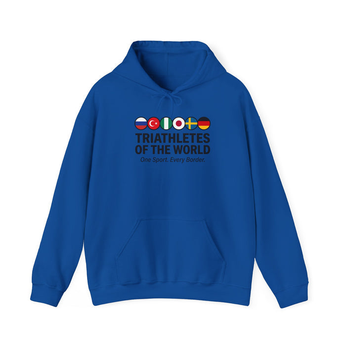 Triathletes of the World Hoodie — "One Sport, Every Border" Athletic Hoodie