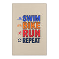 Triathlon Area Rug - 'Swim Bike Run Repeat' Motivational Sports Rug