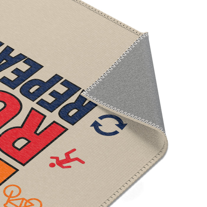 Triathlon Area Rug - 'Swim Bike Run Repeat' Motivational Sports Rug