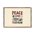 Triathlon Athlete Woven Cotton Blanket - Home Decor