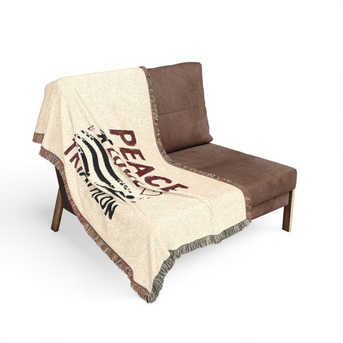 Triathlon Athlete Woven Cotton Blanket - Home Decor - lifestyle view