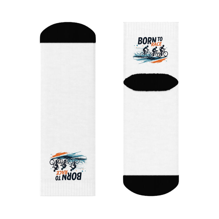 Triathlon Crew Socks Quick-Dry Cushioned Sole Seamless Toe - All Over Prints - alternate view