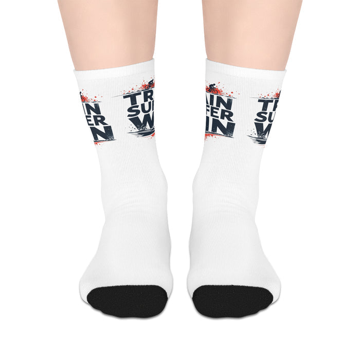 Triathlon Crew Socks with Military-Inspired Design - All Over Prints