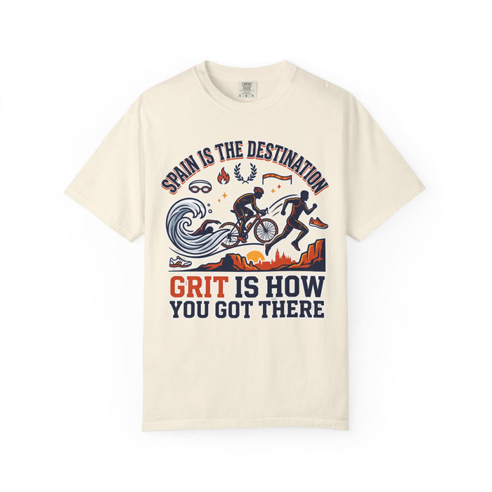 Triathlon Graphic T-Shirt — "Spain Is The Destination, Grit Is How You Got There"