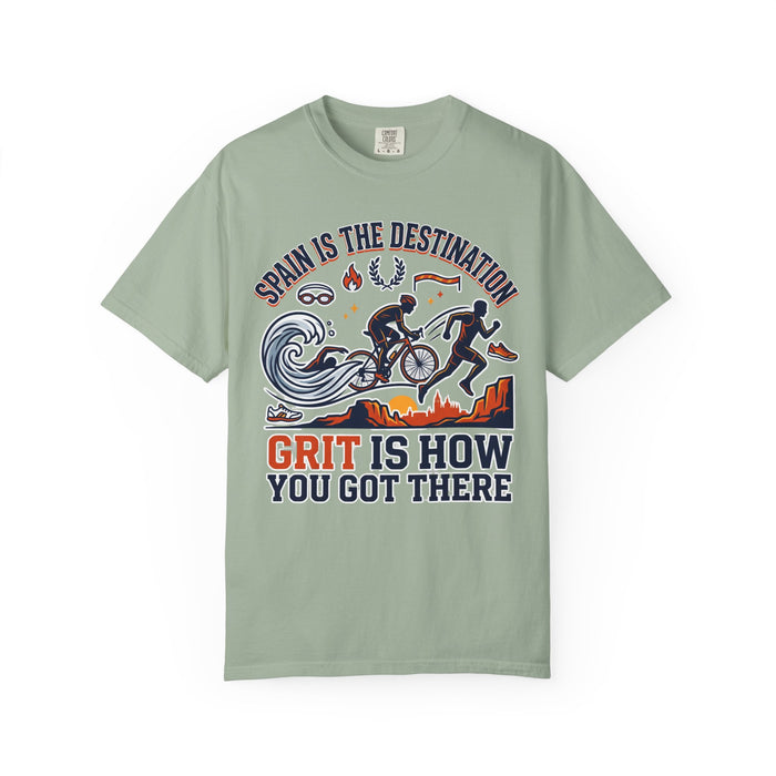 Triathlon Graphic T-Shirt — "Spain Is The Destination, Grit Is How You Got There"