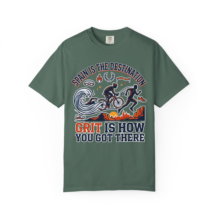 Triathlon Graphic T-Shirt — "Spain Is The Destination, Grit Is How You Got There"