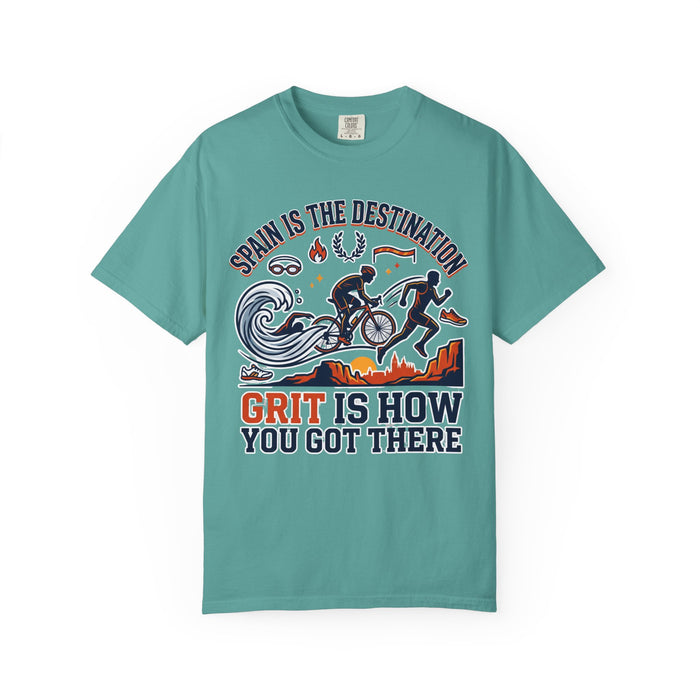 Triathlon Graphic T-Shirt — "Spain Is The Destination, Grit Is How You Got There"