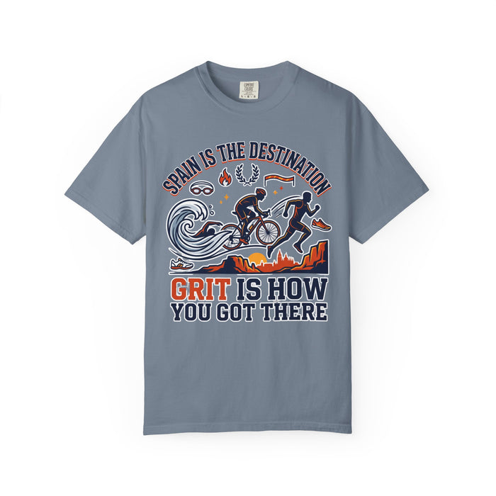 Triathlon Graphic T-Shirt — "Spain Is The Destination, Grit Is How You Got There"