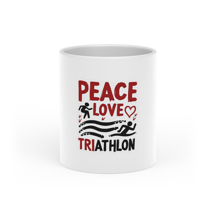 Triathlon Heart-Handle Ceramic Mug 11 oz
