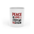 Triathlon Heart-Handle Ceramic Mug 11 oz