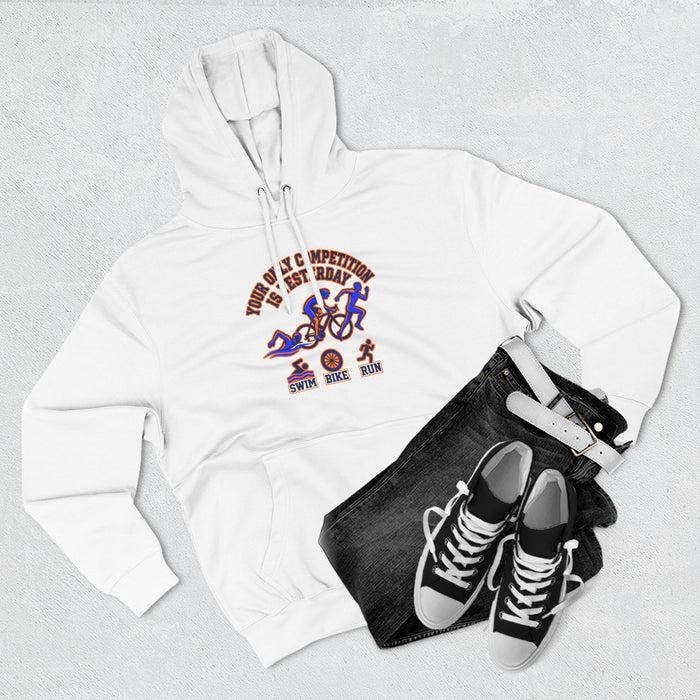 Triathlon Hoodie – Swim Bike Run Three-Panel Fleece Hoodie
